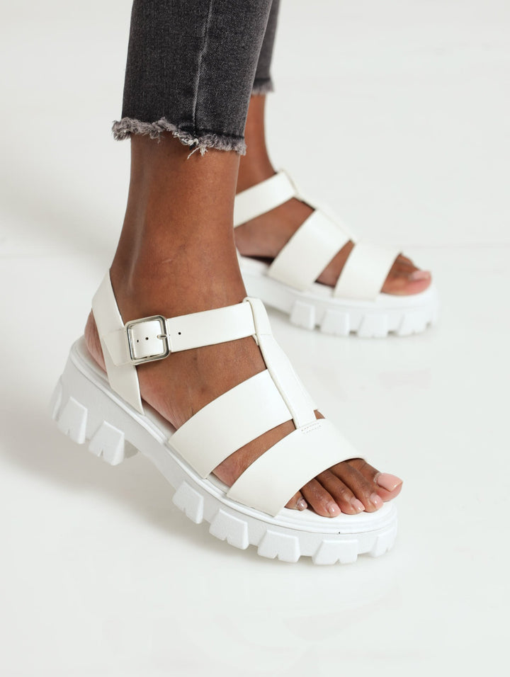 Chunky Thick Strap Sandal - Off White