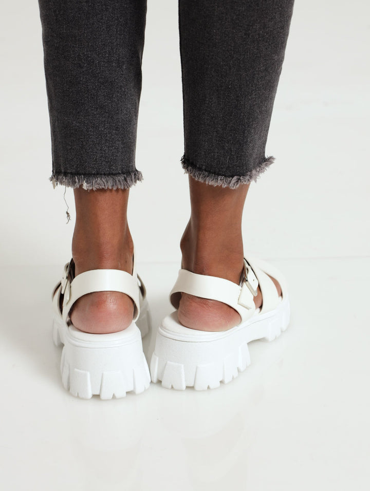 Chunky Thick Strap Sandal - Off White