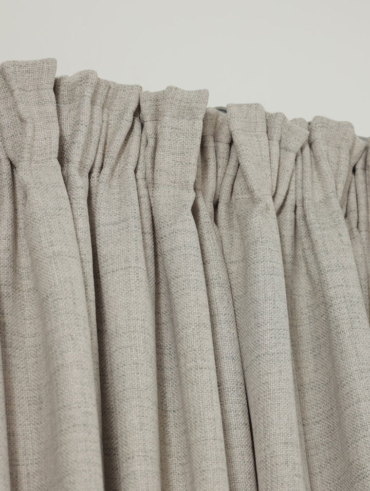 Lined Marbella Texture Taped Curtain - Silver
