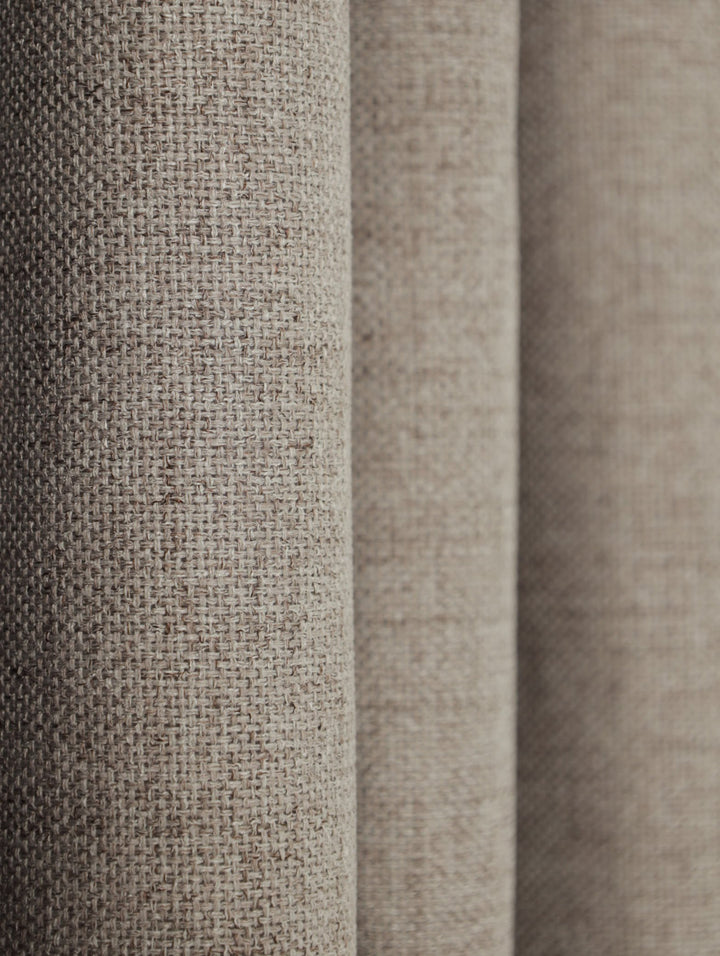 Lined Marbella Texture Eyelet Curtain - Grey