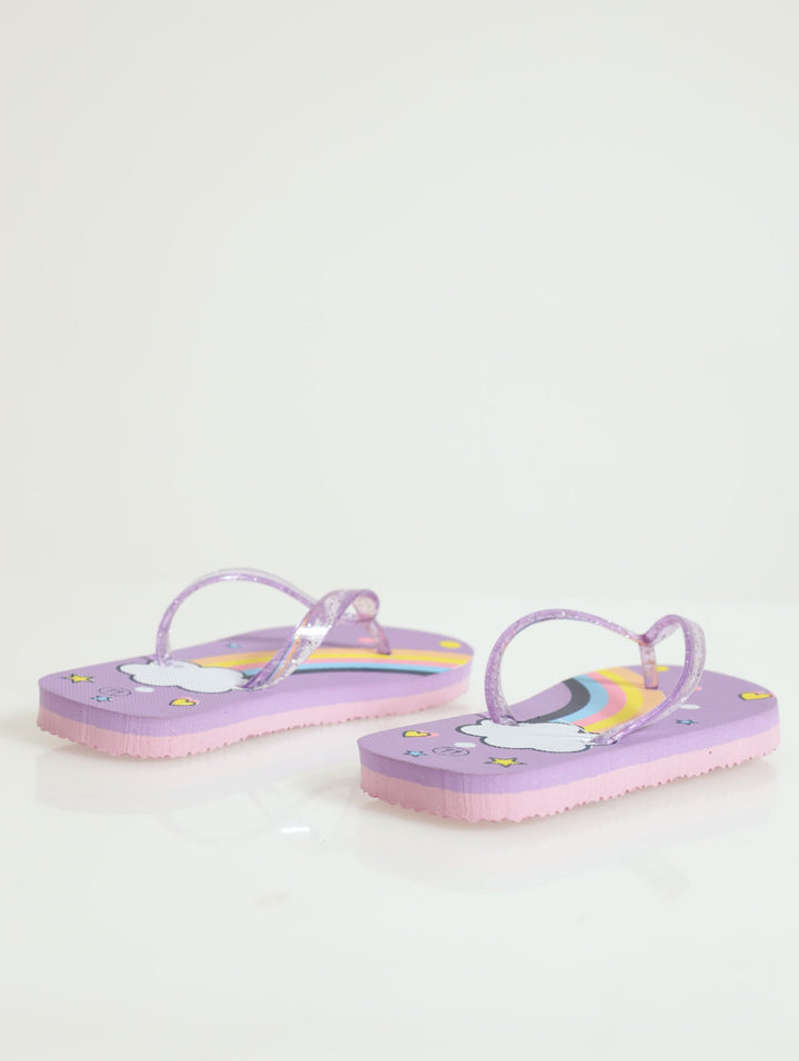 Pre-Girls  Rainbow Flip Flop - Purple