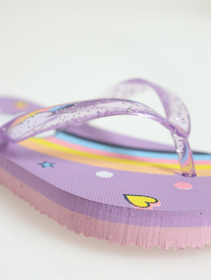 Pre-Girls  Rainbow Flip Flop - Purple