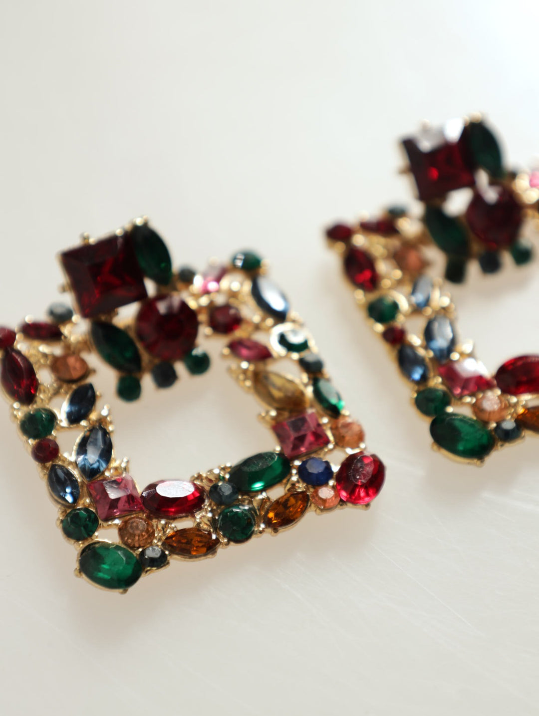 Stone Door Knocker Earring - Gold