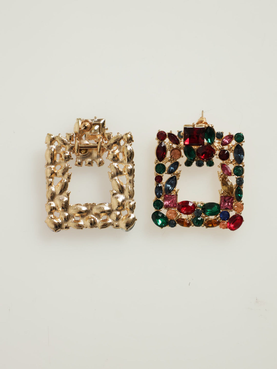 Stone Door Knocker Earring - Gold