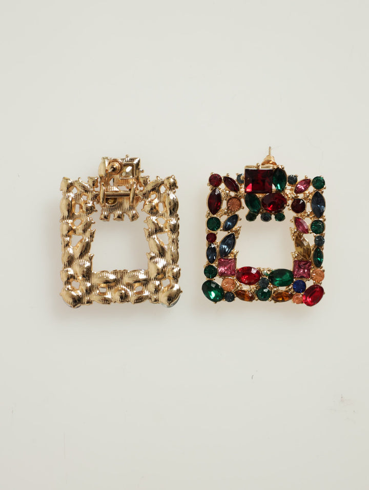 Stone Door Knocker Earring - Gold