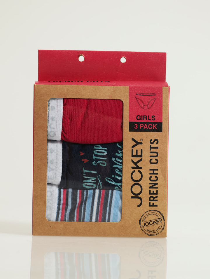 Girls 3 Pack Teen Electric Stripe Panties