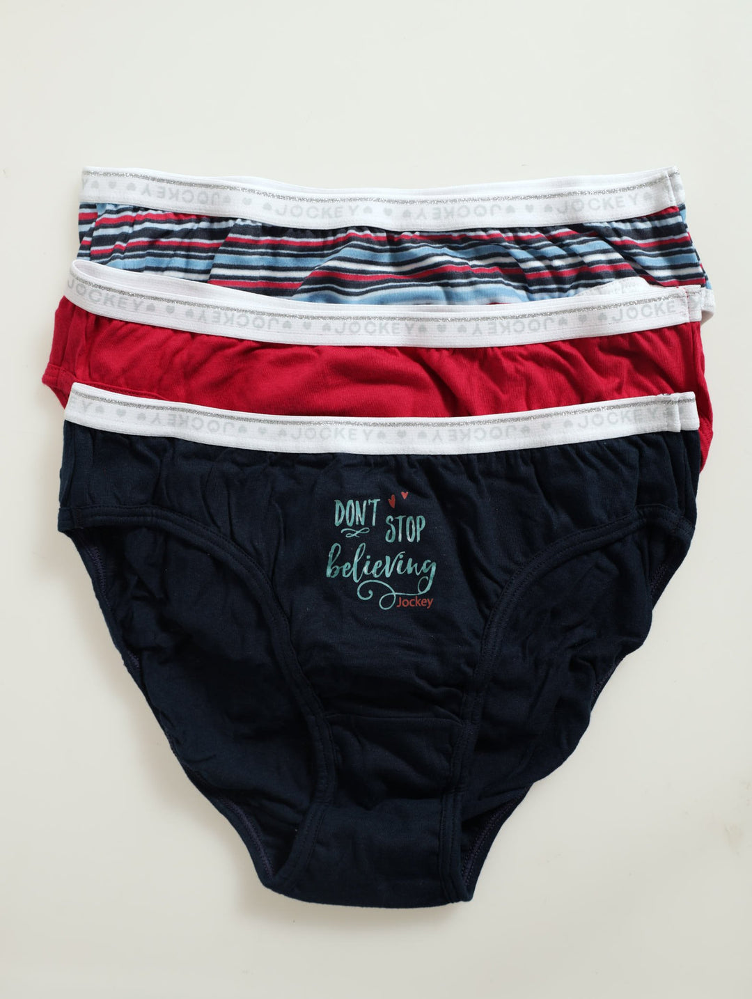 Girls 3 Pack Teen Electric Stripe Panties