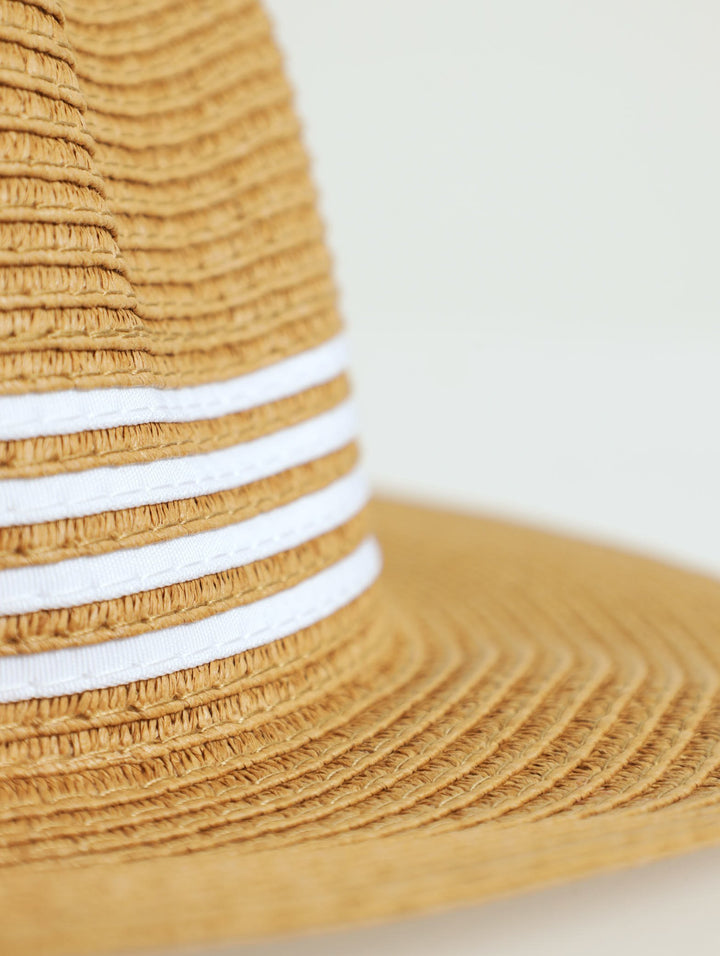 2 Tone Crown Detail Fedora - Caramel