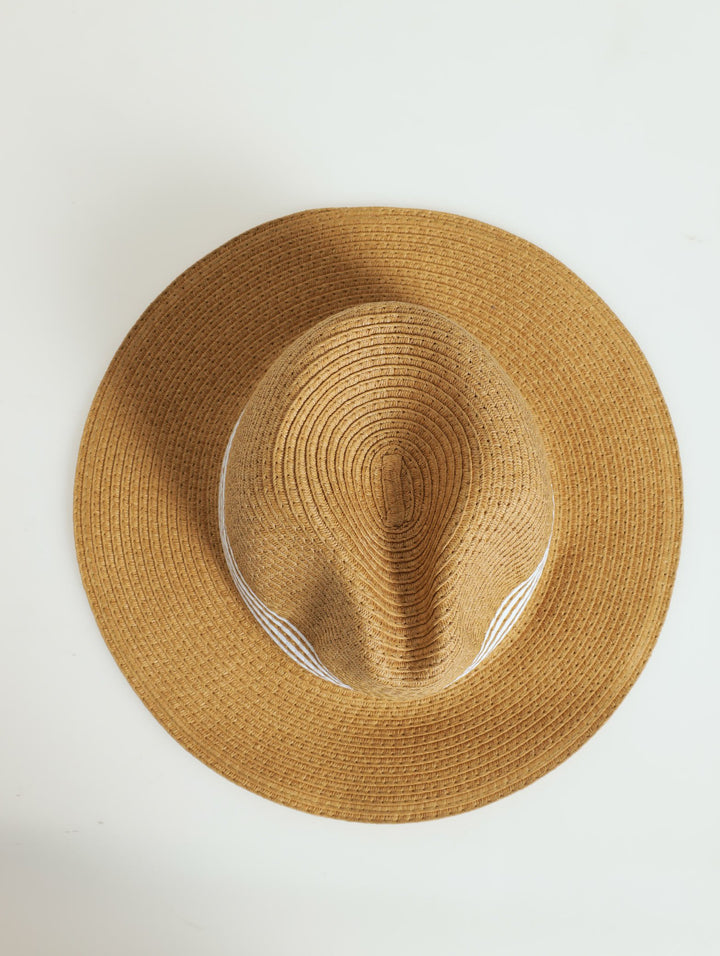 2 Tone Crown Detail Fedora - Caramel