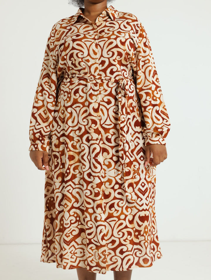 Maxi Shirt Dress - Brown