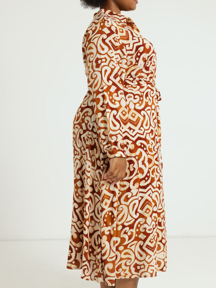 Maxi Shirt Dress - Brown
