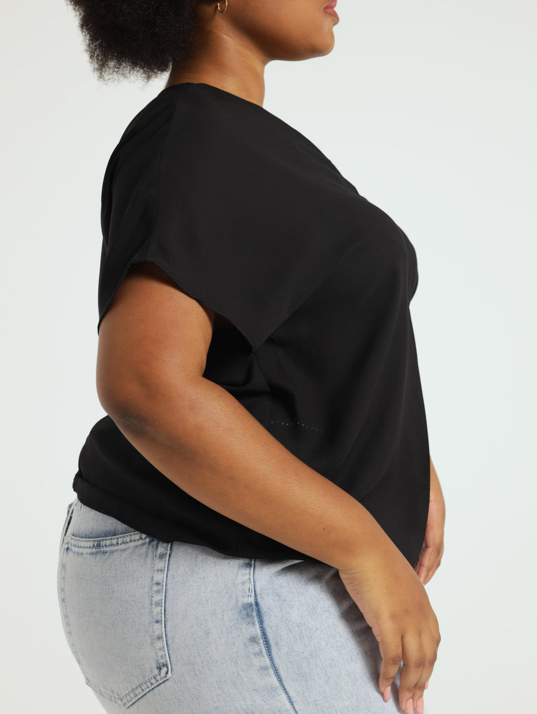 Inverted Pleat Top - Black