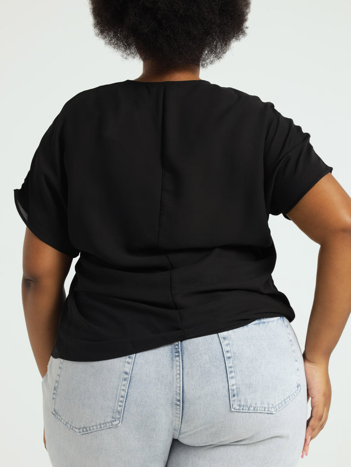 Inverted Pleat Top - Black