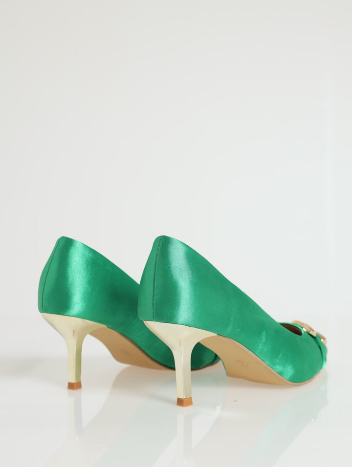 Pointed Full Closed Kitten Heel - Bottle