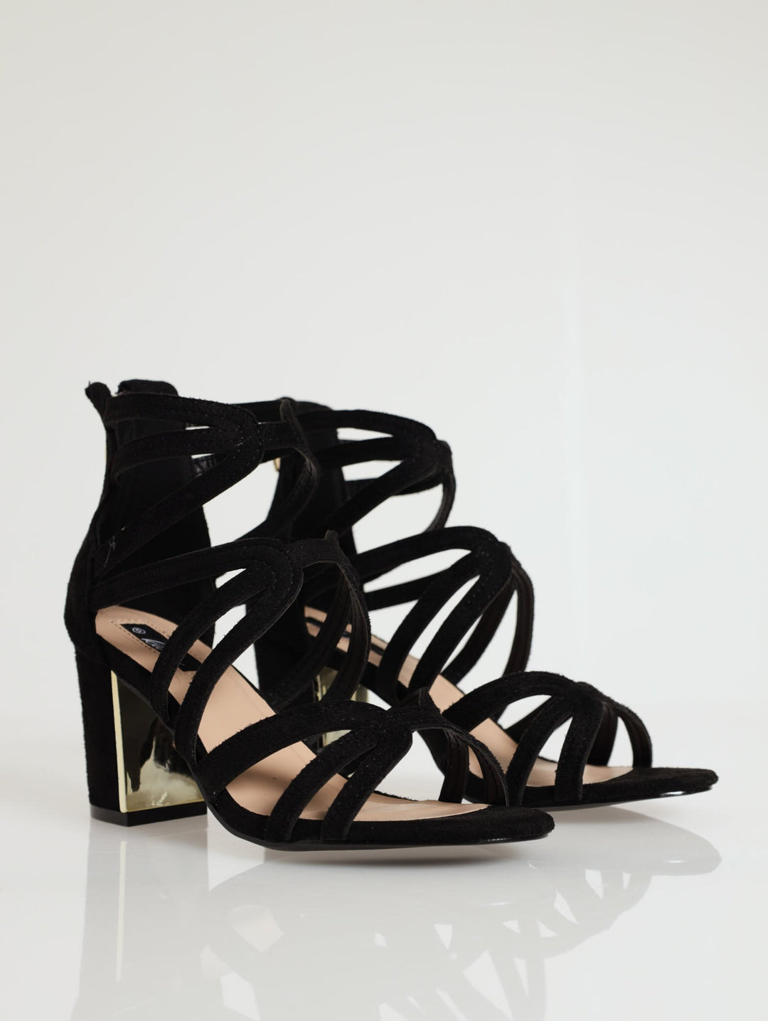 Strappy Block Heel - Black