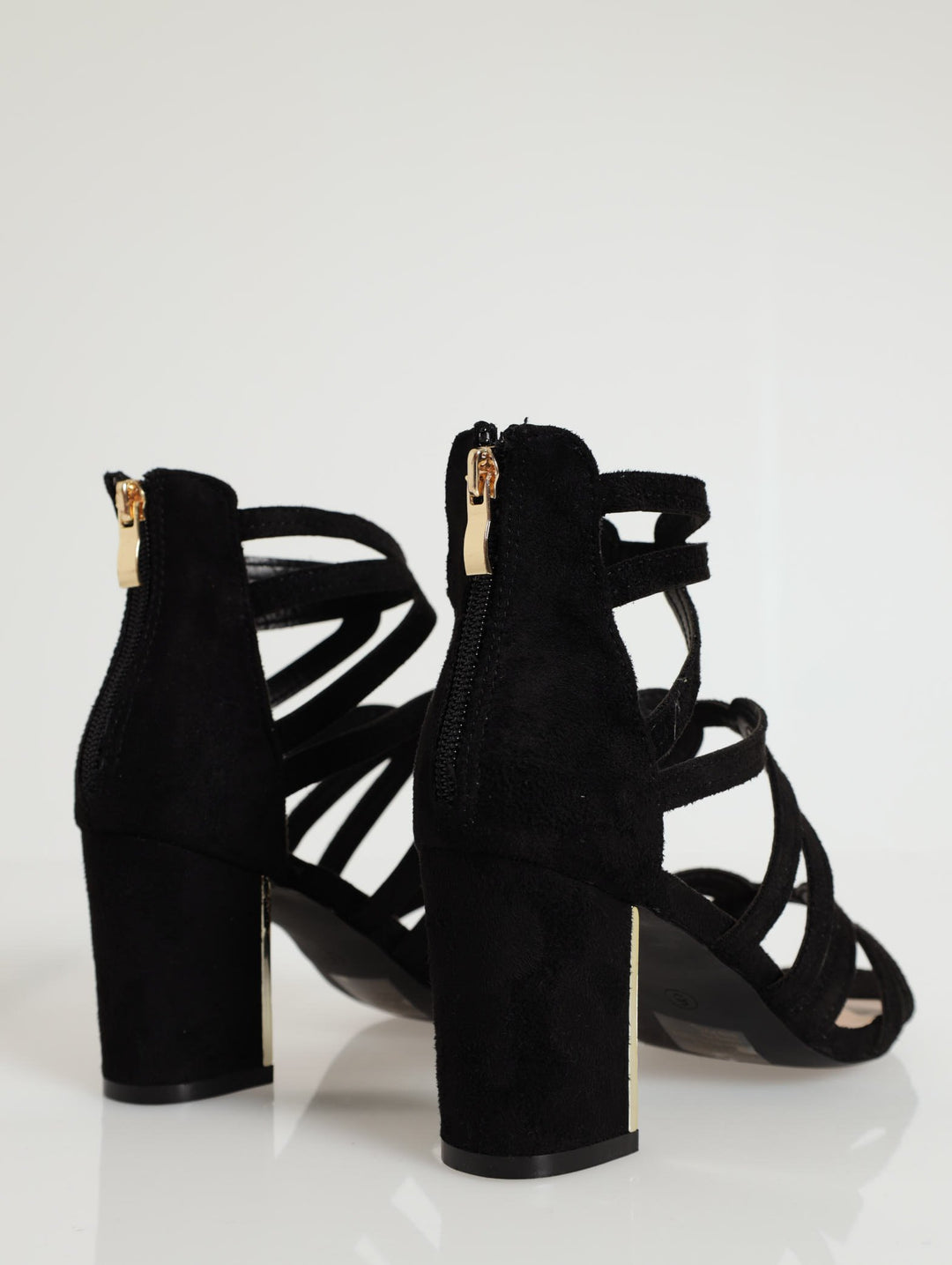 Strappy Block Heel - Black