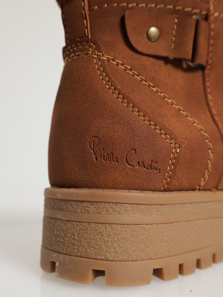 Lace Up Military Ankle Boot - Brown