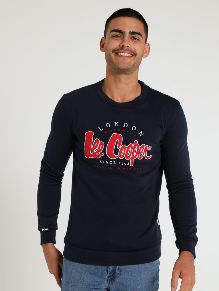 Doyle Applique Crew Tracktop - Navy