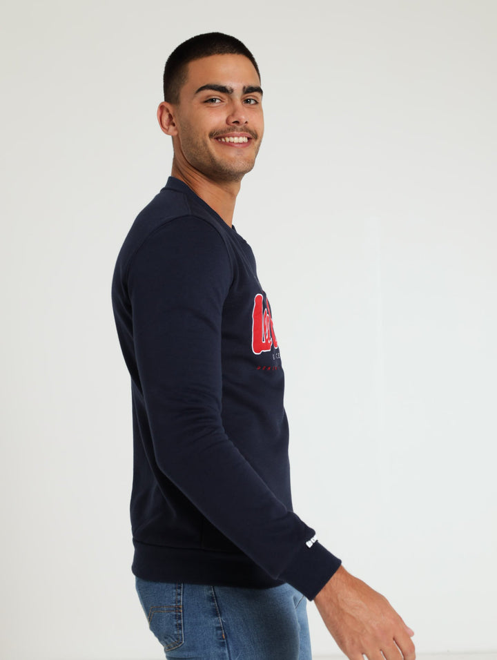 Doyle Applique Crew Tracktop - Navy