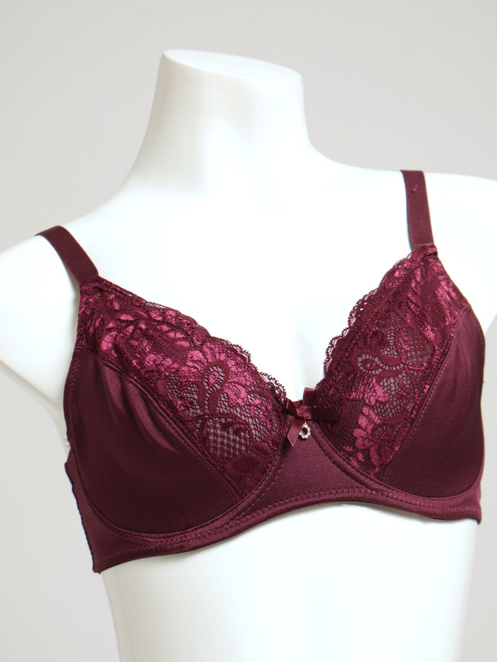 2 Pack 2Tone Lace Bra - Grape Wine/Black