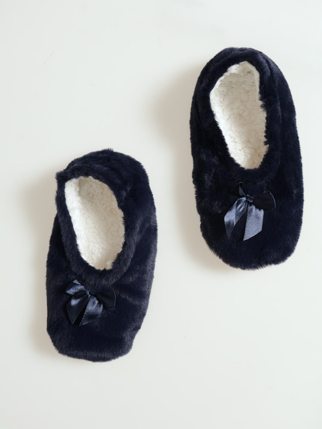 Fluffy Slipper Socks - Navy