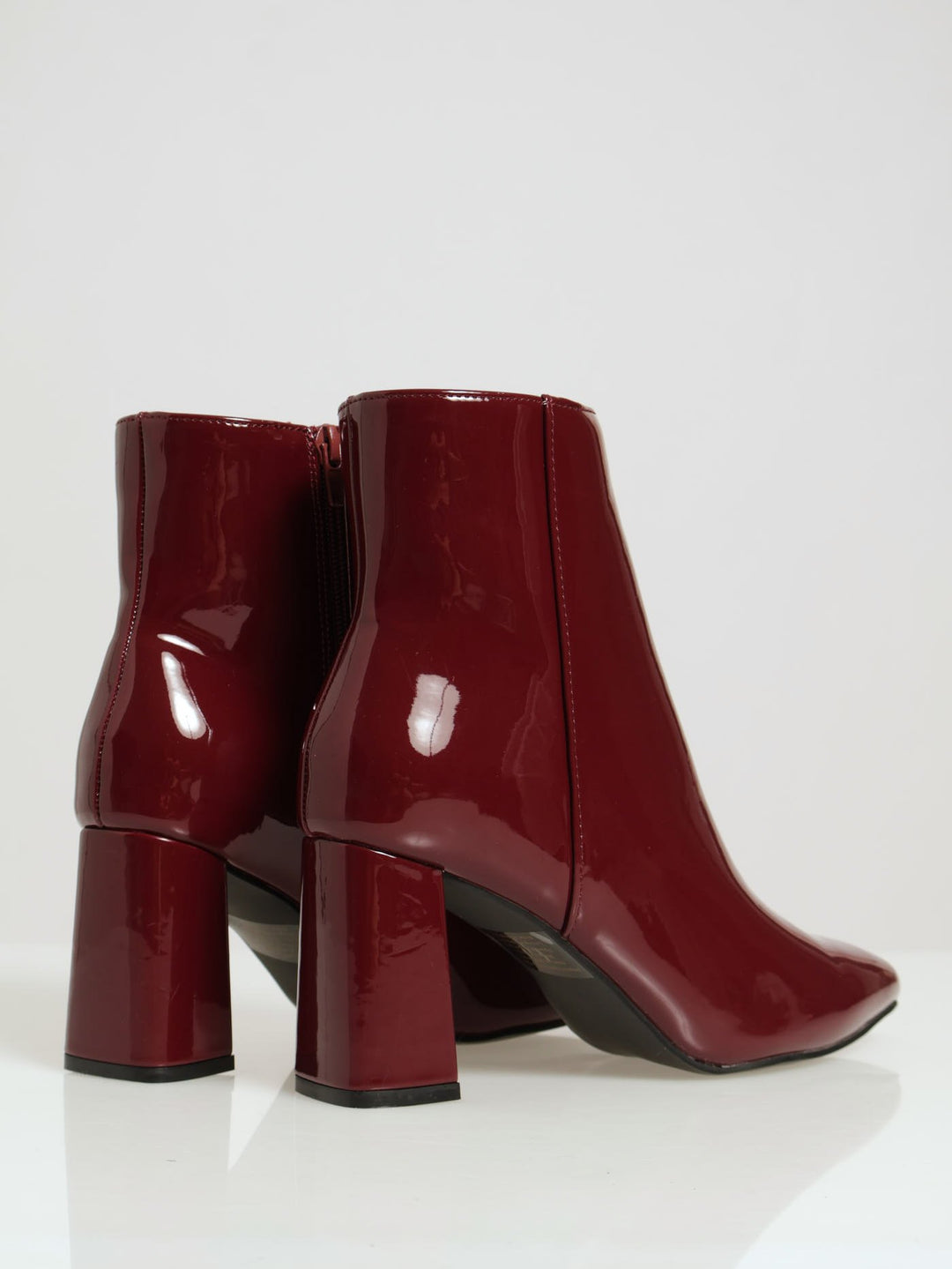 Patent Block Heel Chelsea Boot - Oxblood