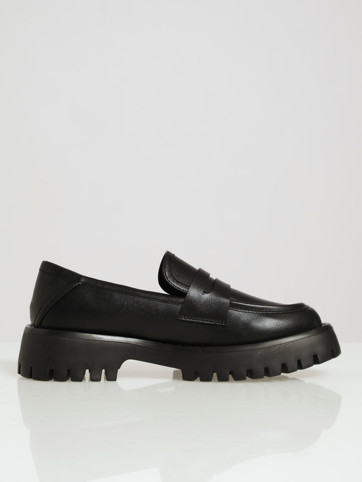 Chunky Slip On Loafer - Black