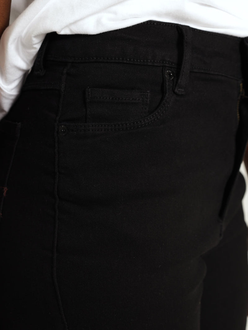 High Waist Skinny Denim Jean - Black