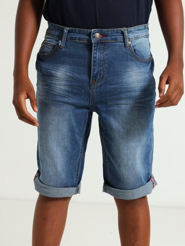 Boys Union Jack Denim Shorts - Indigo