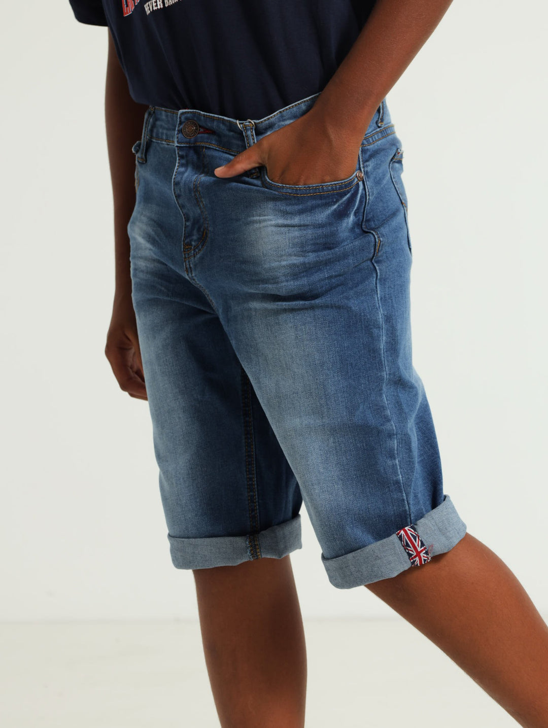 Boys Union Jack Denim Shorts - Indigo