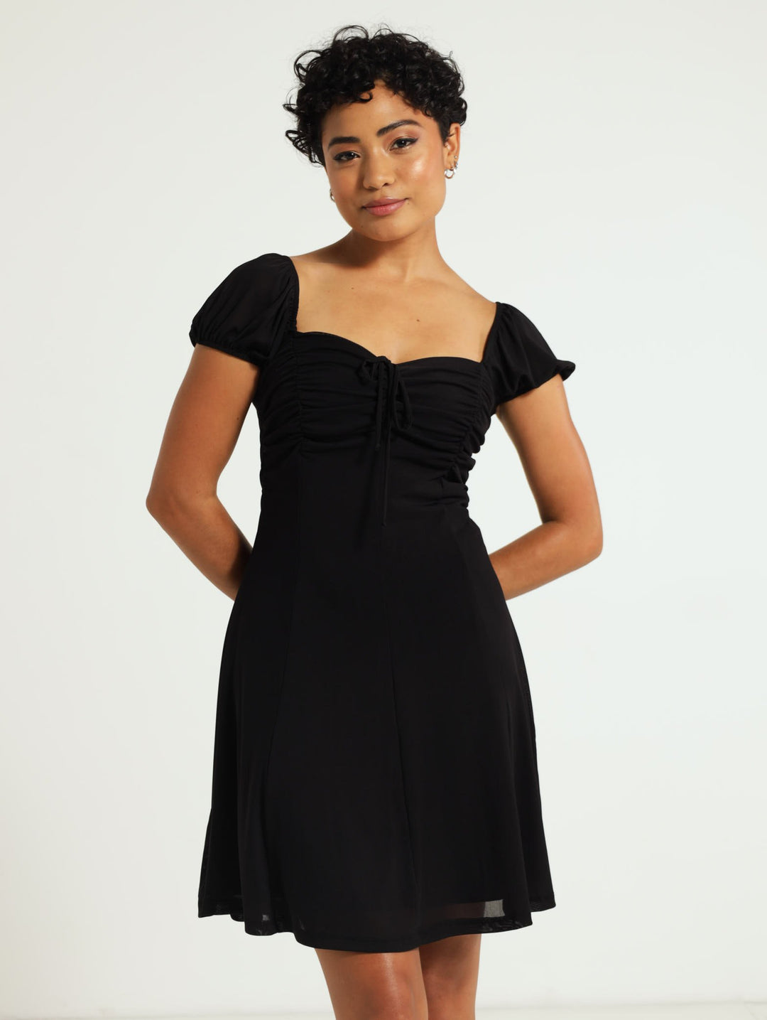 Ruched Bust Dress - Black