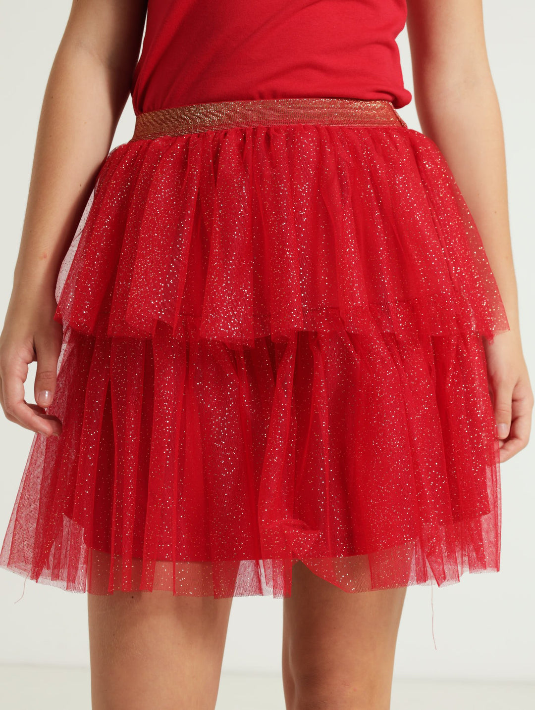 Girls Glitter Tutu Skirt - Red