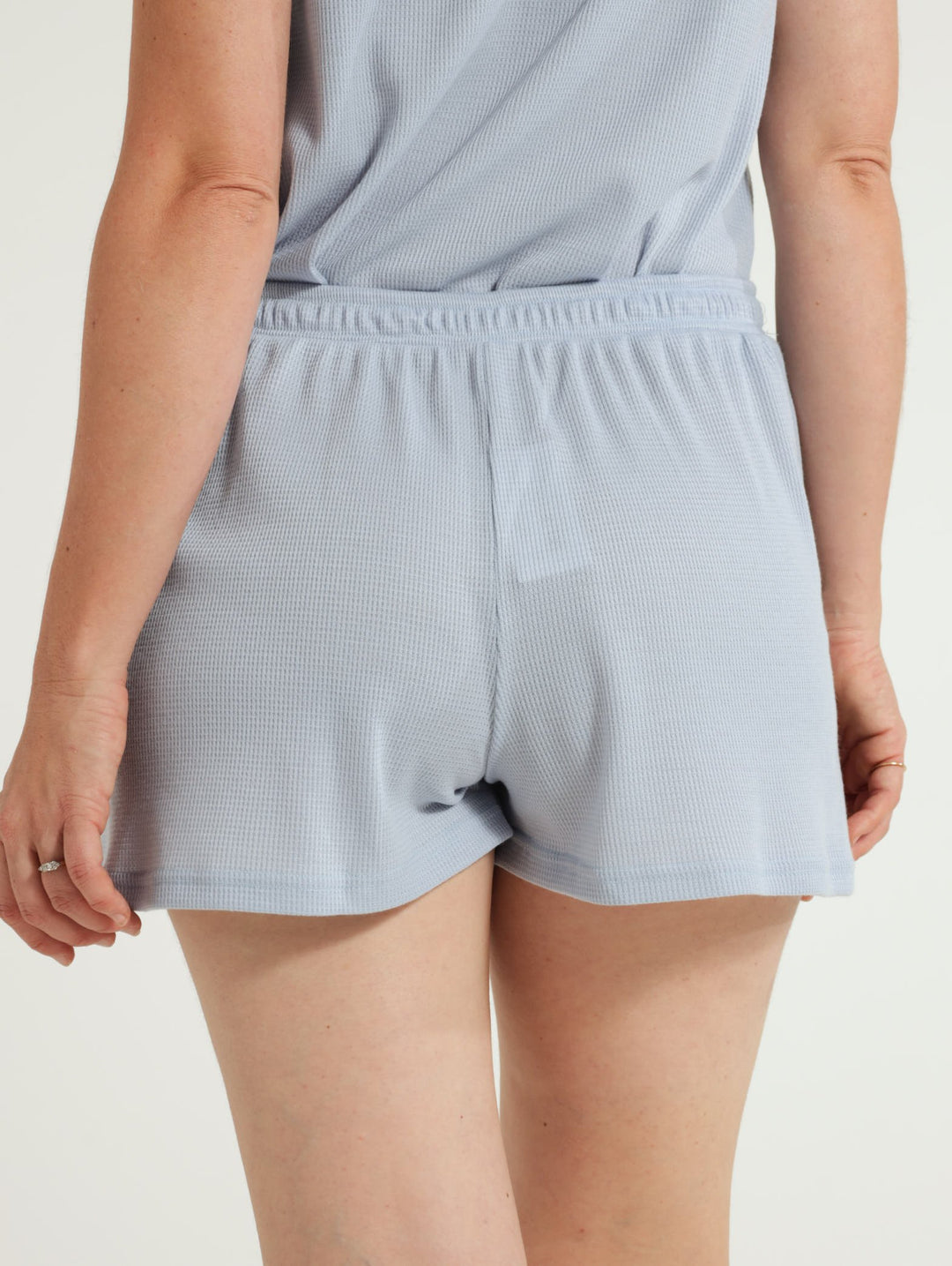 Texture Knit Boxy Shorts - Blue