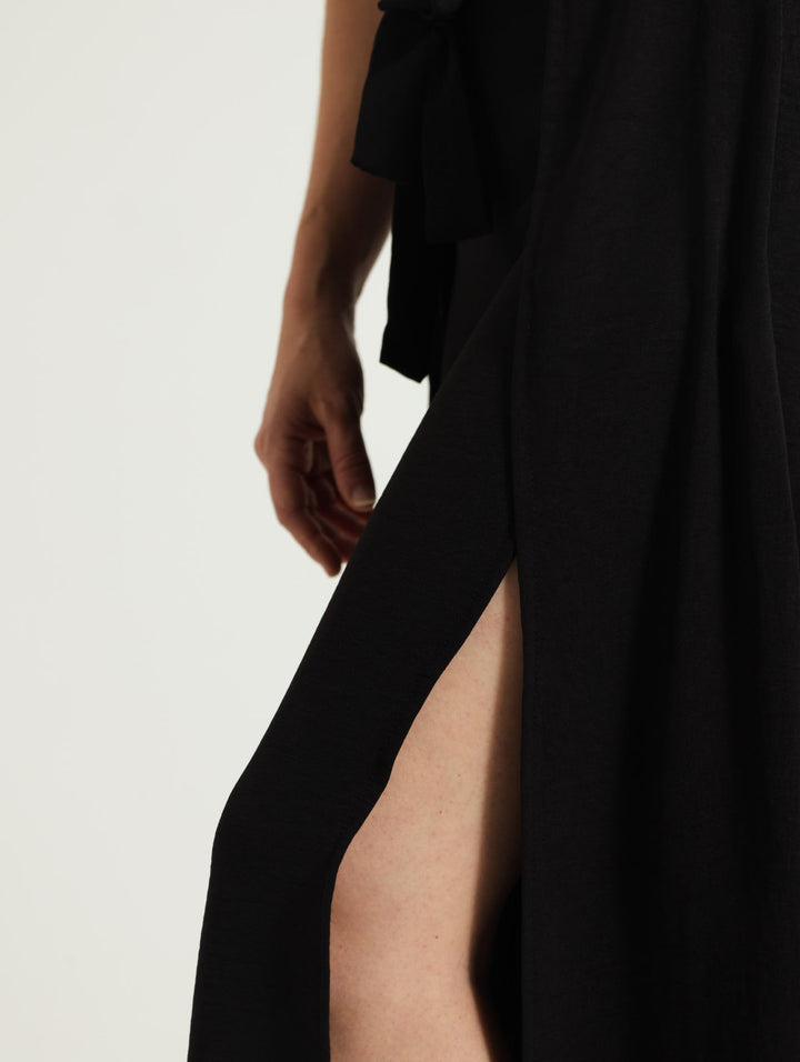 Front Tie Pants - Black