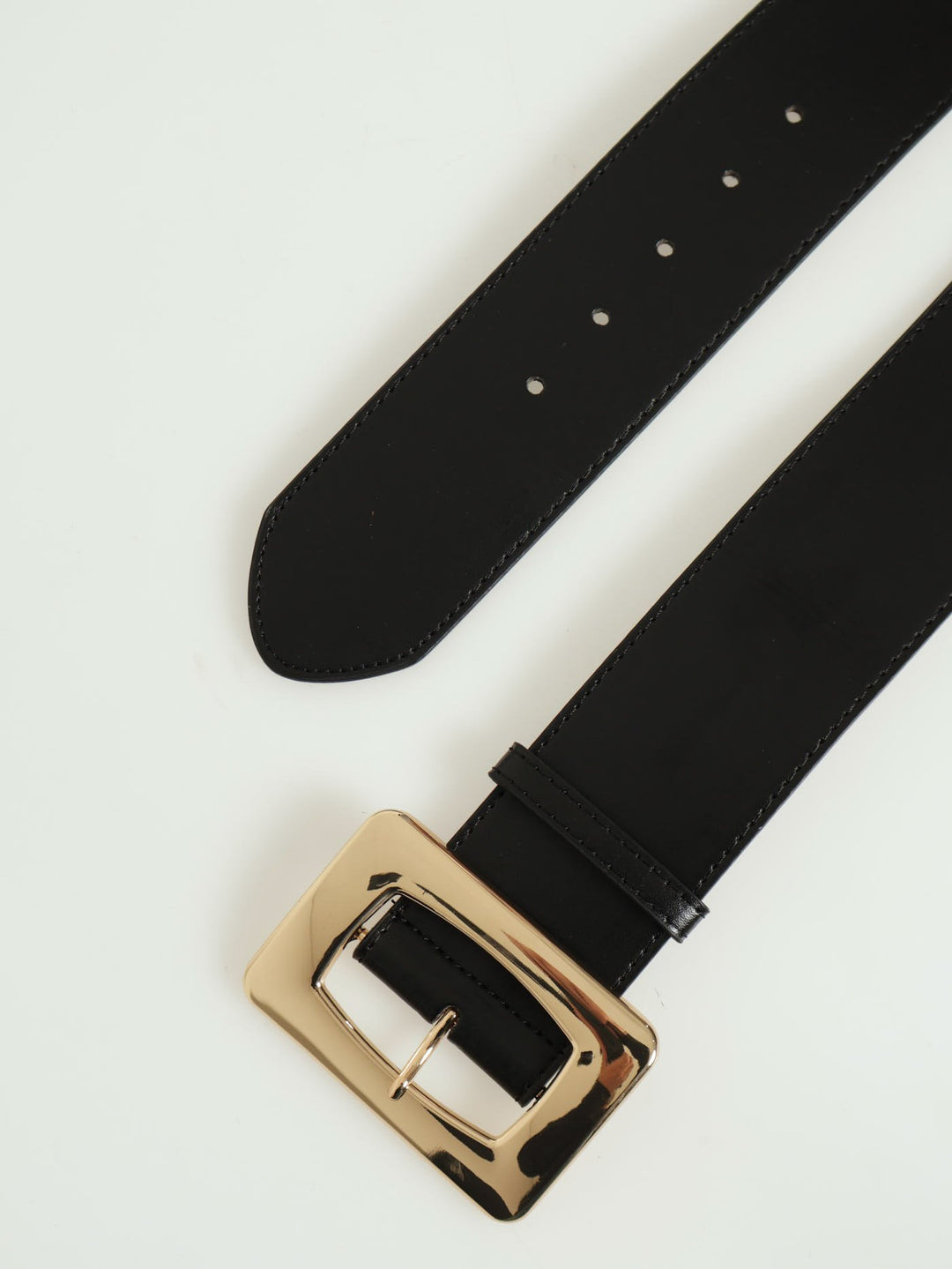 Large Buckle Waist Belt - Black