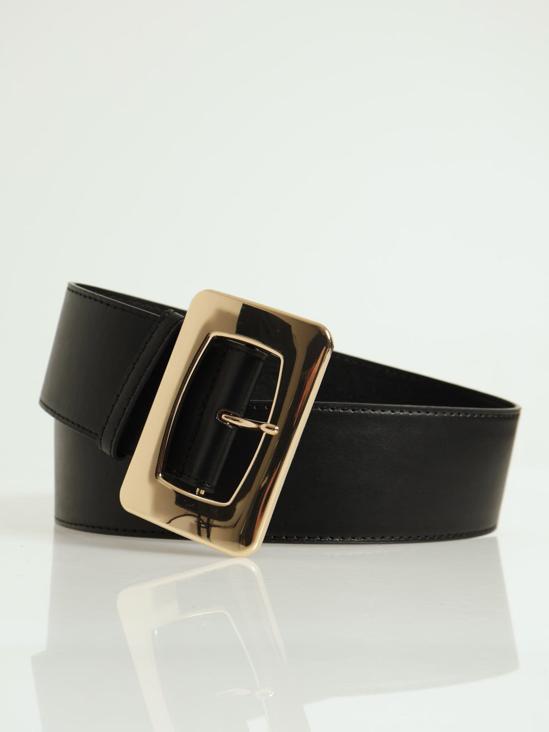 Large Buckle Waist Belt - Black
