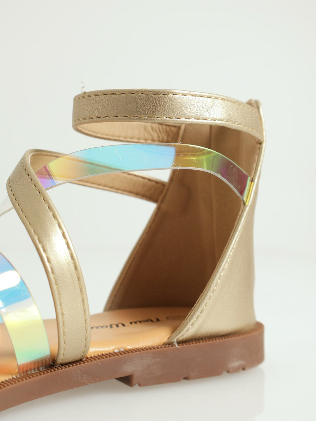 Girls Vinyl Gladiator Sandal - Gold