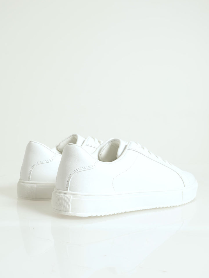 Basic Pu Lace Up Sneaker - White