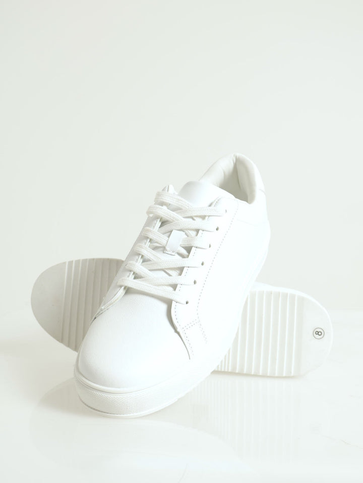 Basic Pu Lace Up Sneaker - White