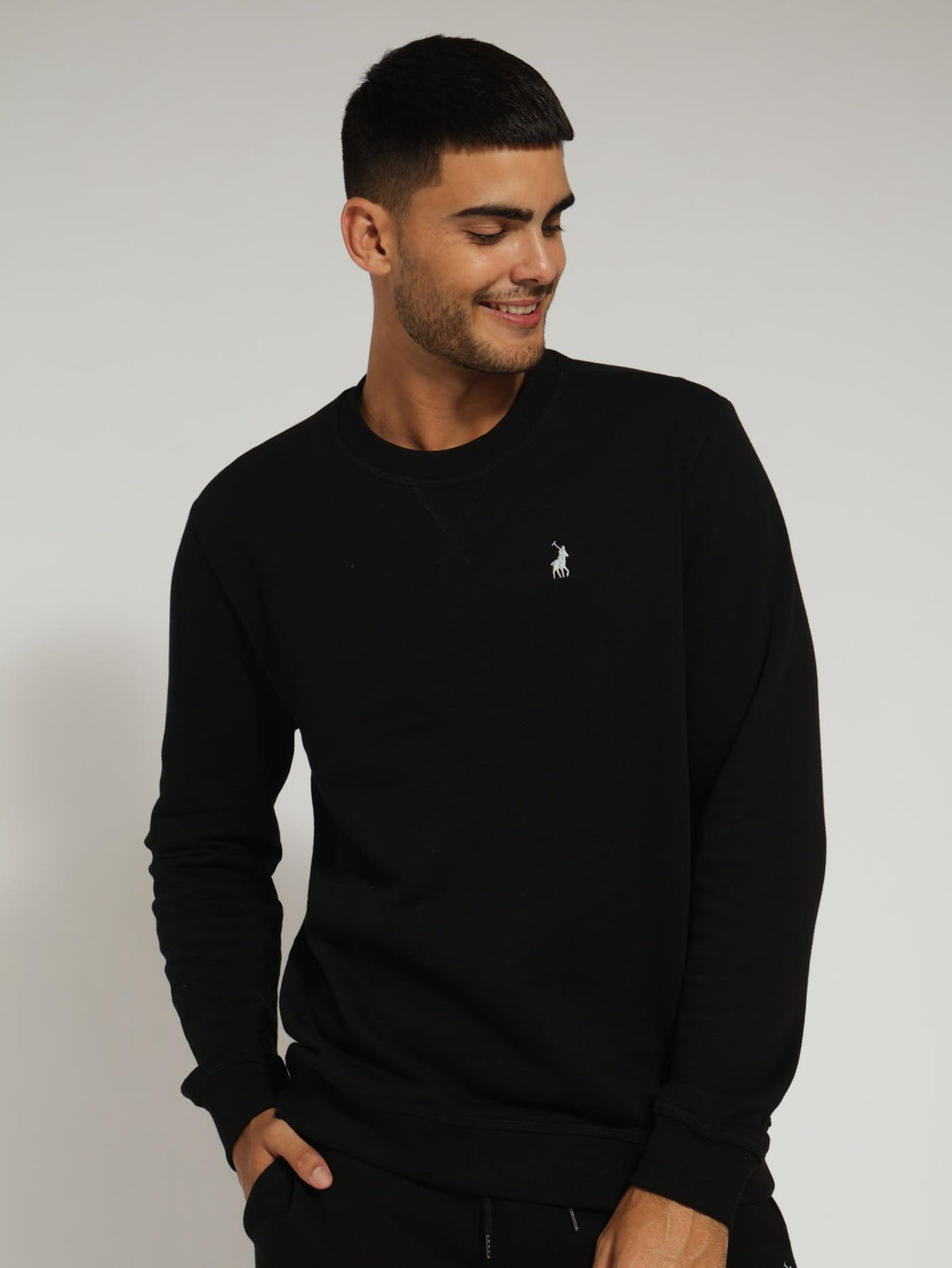 Long Sleeve Sport Aakil Sweat Top - Black