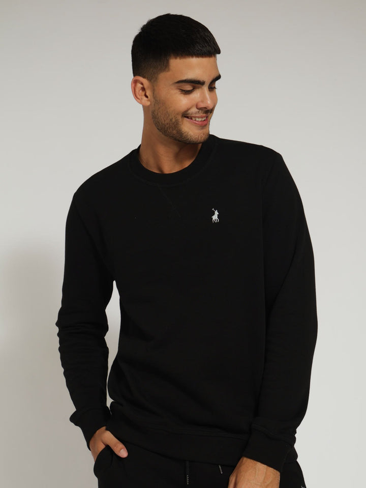 Long Sleeve Sport Aakil Sweat Top - Black