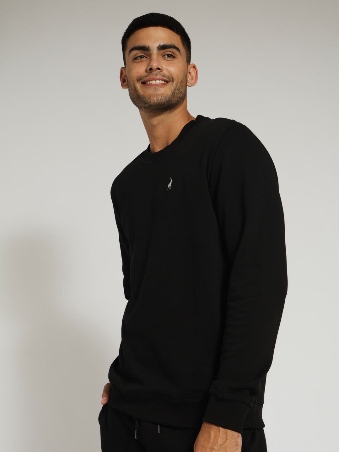 Long Sleeve Sport Aakil Sweat Top - Black