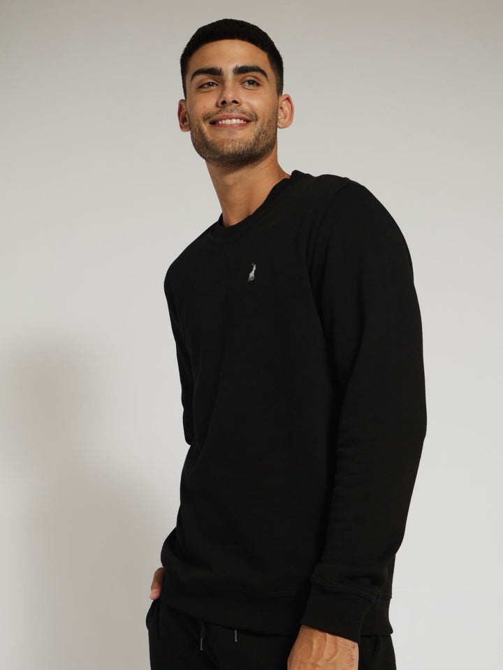 Long Sleeve Sport Aakil Sweat Top - Black