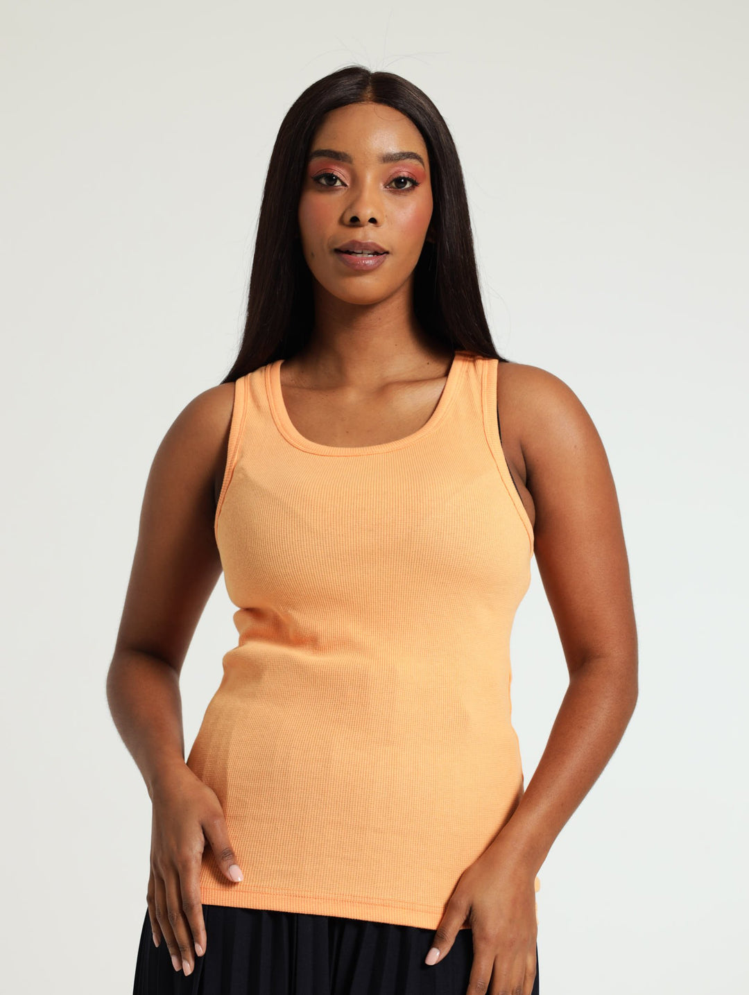 Ribbed Tank Top - Light Orange