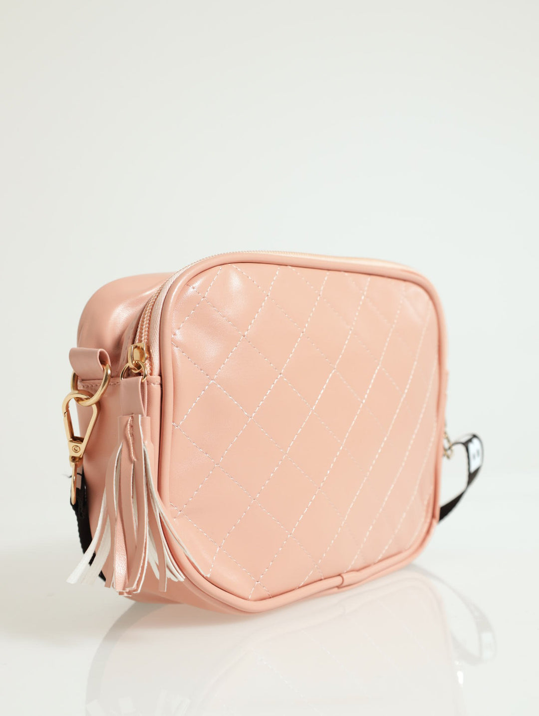 Girls Pu Quilted Sling Bag - Dusty Pink