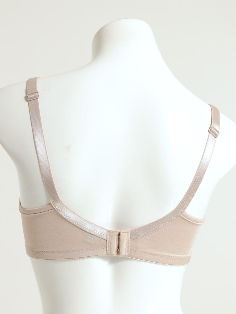 2 Pack Shiny Panel Cup Bra - Beige/White