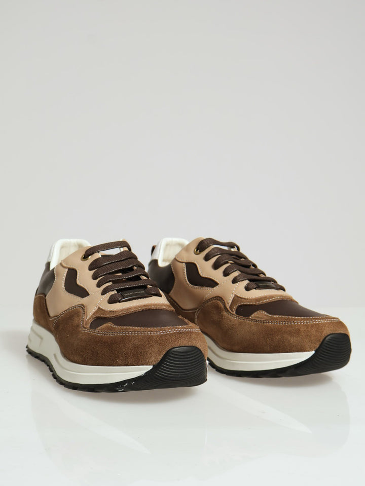 Panelled Sport Shoe - Brown