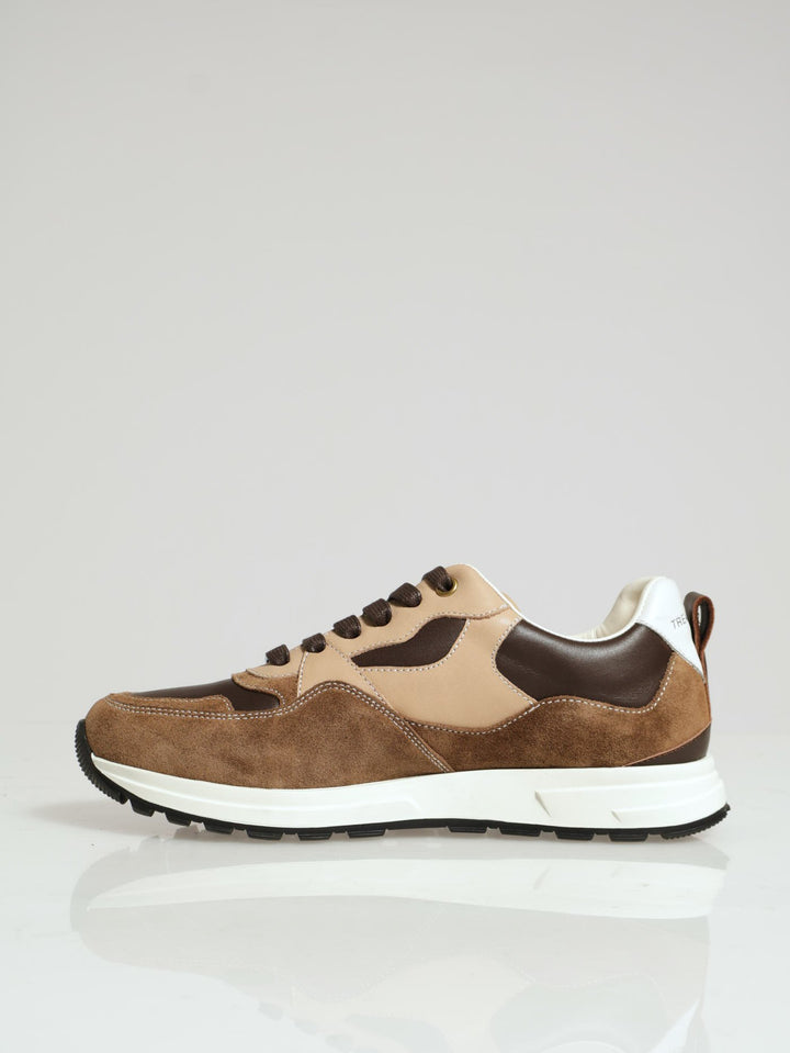 Panelled Sport Shoe - Brown