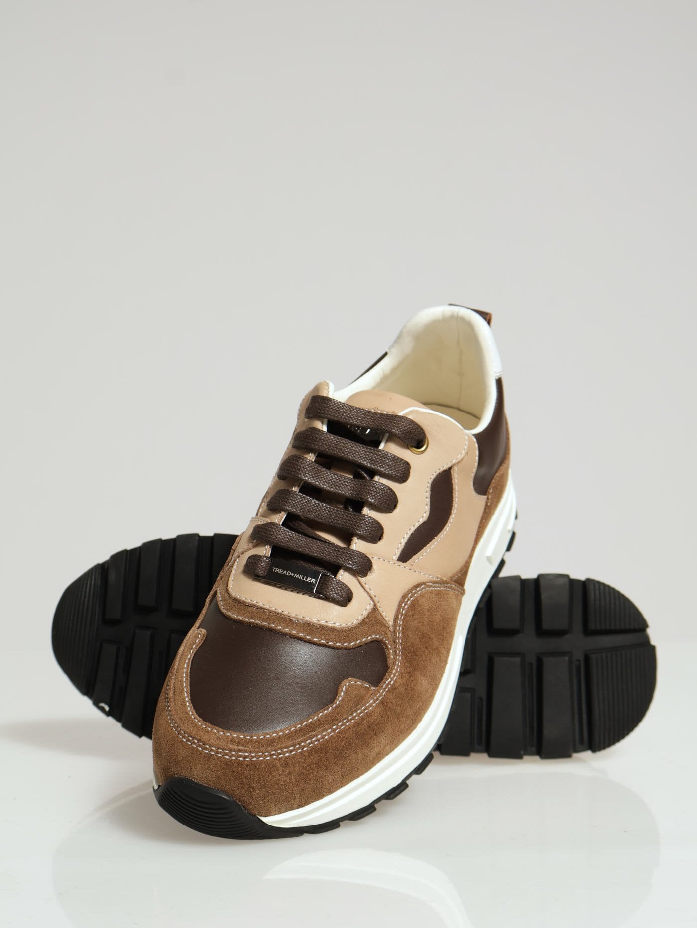 Tread Miller Miller Shoes Clearance Centre Panelled Sport Shoe Brown