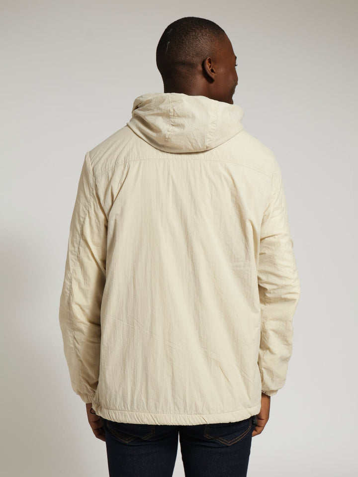 Hooded Windbreaker Jacket - Light Stone